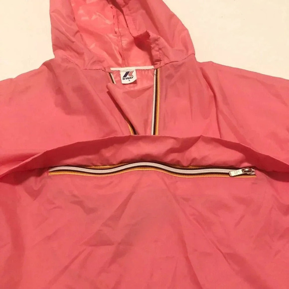 Vintage Kway Women Size 5 Jacket 1/4 Zip  Raincoat Packable Windbreaker - Picture 11 of 16